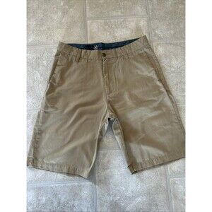 Volcom Mens 32x10 Khaki Flat Front Frickin Chino 22” Short
